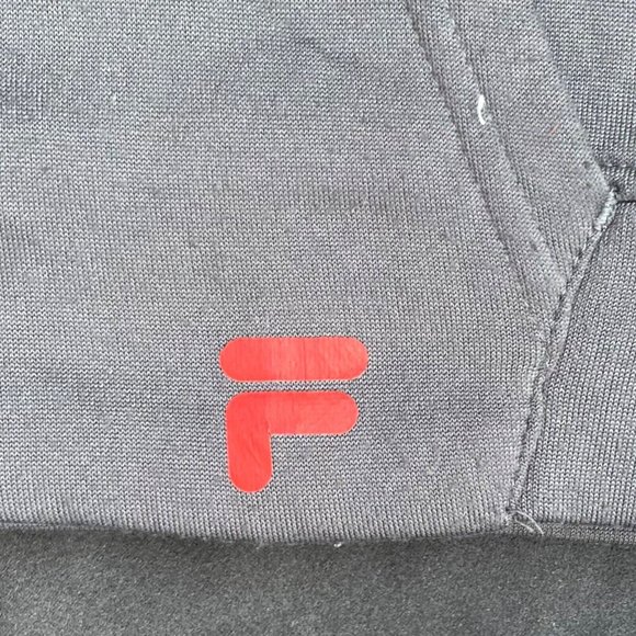 Fila Grey Red Spellout Pullover Hoodie Size Mens Small - Picture 4 of 4